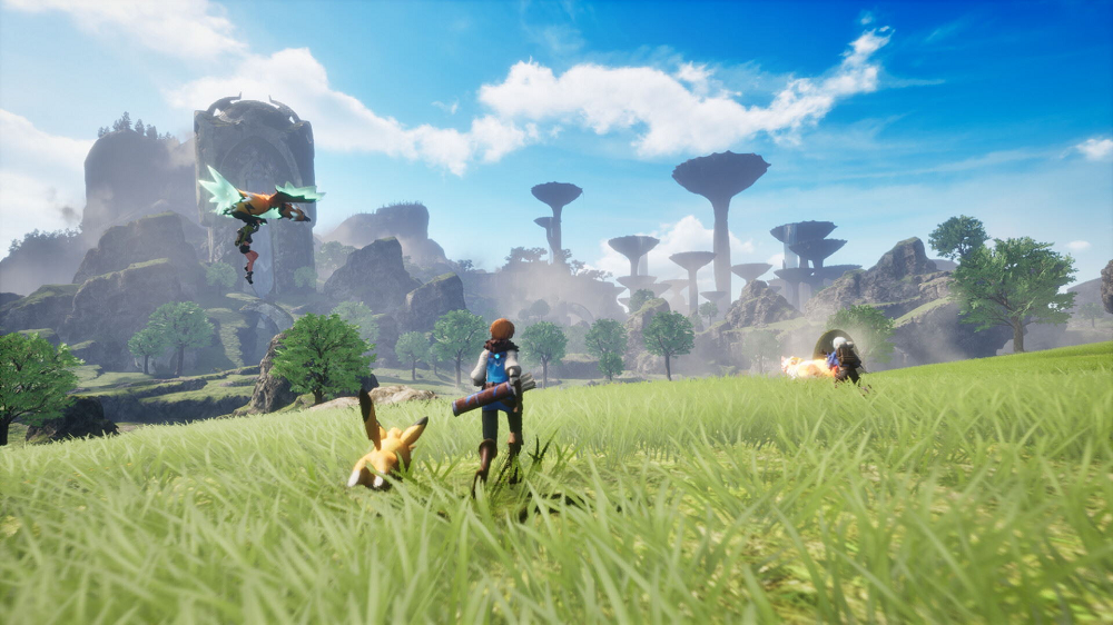 Trailer cho thấy nhân vật cùng đồng hành giống Pikachu phiêu lưu trong thế giới mở.