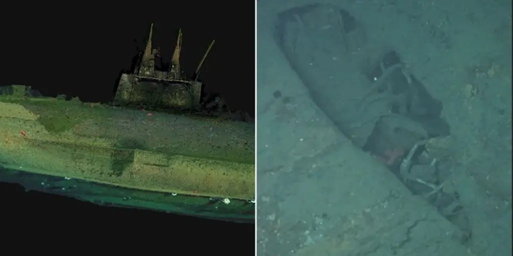 Ngoài tàu ngầm, nhóm nghiên cứu còn phát hiện thêm xác máy bay huấn luyện TBF Avenger bị rơi năm 1950 gần đó.(Ảnh: Fox News)