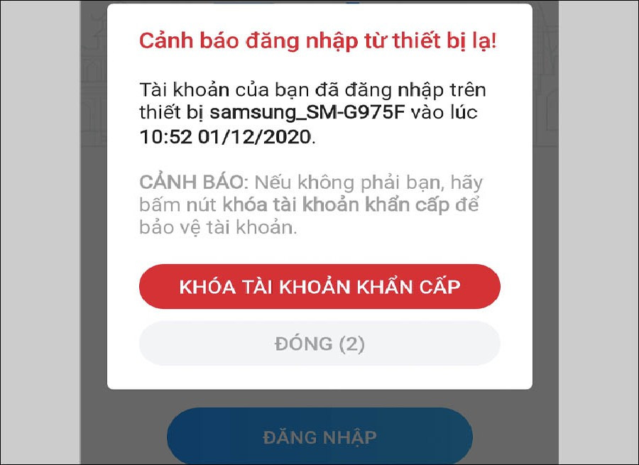 Dấu hiệu đầu tiên là tài khoản bị đăng xuất đột ngột và hiện thông báo “đăng nhập ở thiết bị khác” dù bạn không hề thao tác.