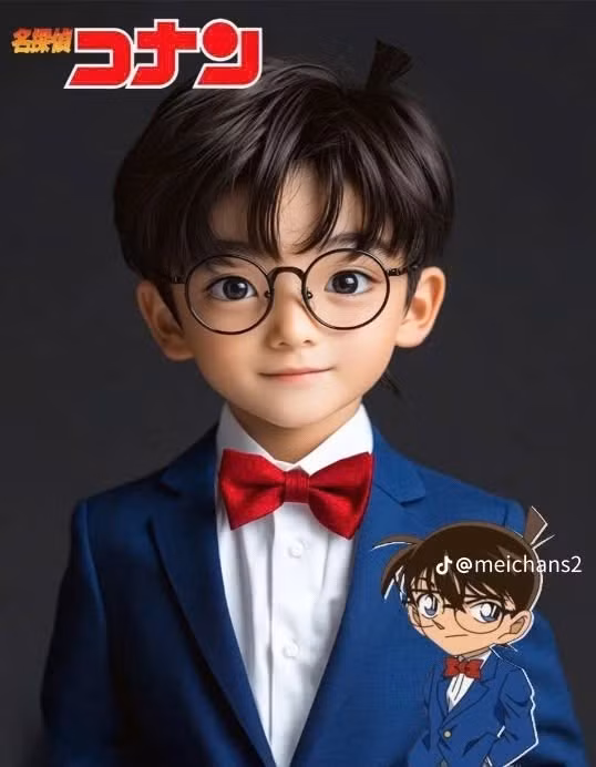Nhờ AI, dàn nhân vật Thám Tử Lừng Danh Conan được tái hiện như bước ra từ đời thực.