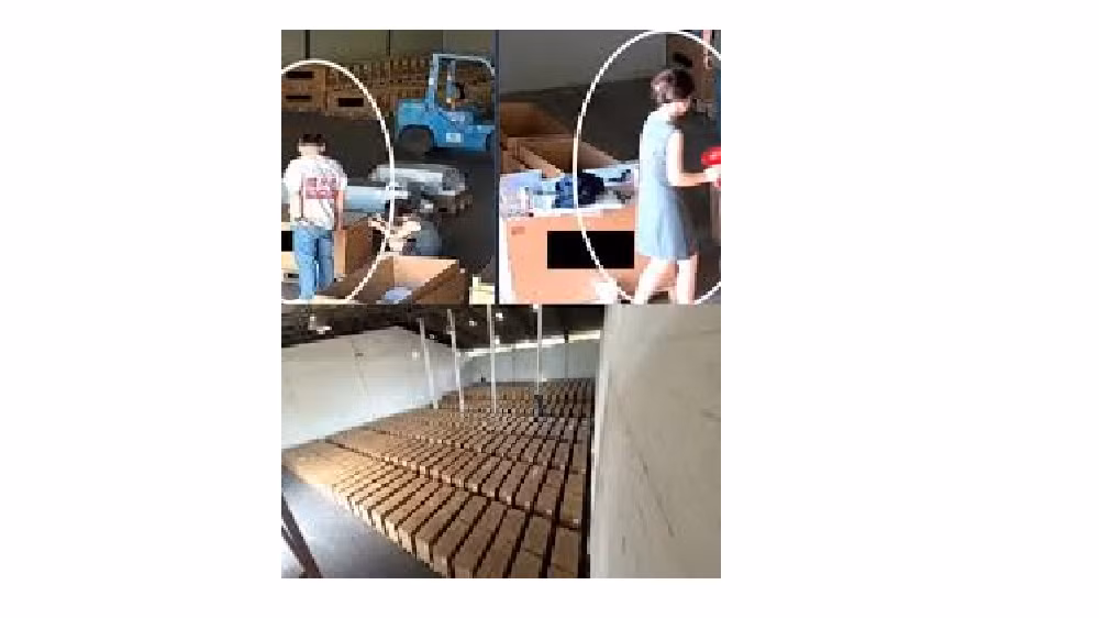 Camera giám sát ghi lại cảnh nghi phạm dùng máy sấy tóc làm chảy keo, tráo nhãn seri từ máy thật sang máy giả. Thủ thuật thủ công này giúp họ nhiều lần qua mặt kiểm toán viên.