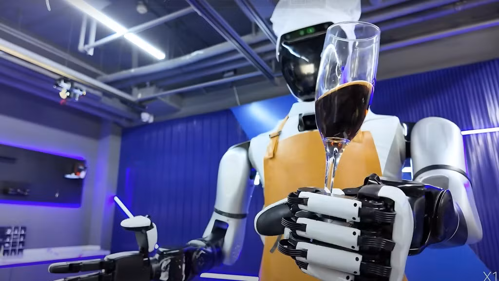 Cỗ máy còn biết rót rượu, cụng ly, những hành động mang đậm yếu tố văn hóa và xã hội.(Ảnh: roboticgizmos)