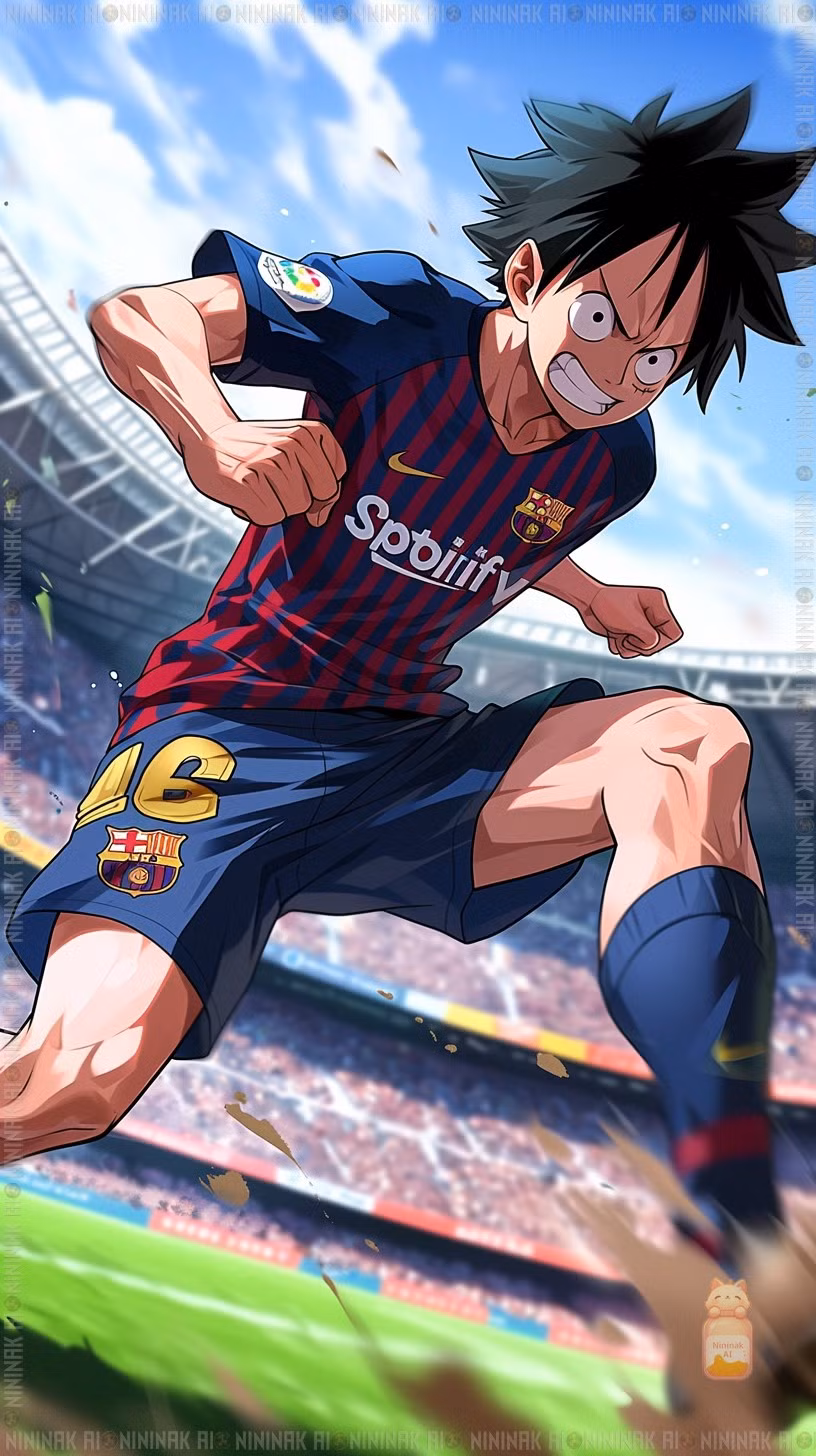 Luffy trở thành tiền đạo linh hoạt với khả năng kéo giãn cơ thể để vượt mọi hàng phòng ngự.