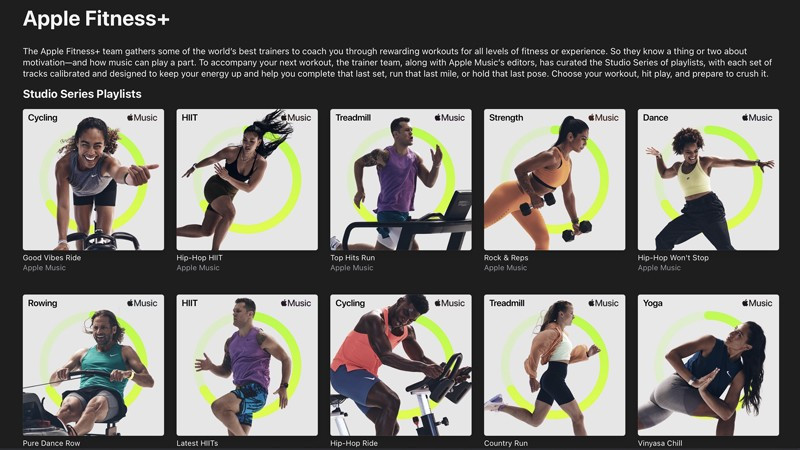 Fitness+ tích hợp Apple Music và Time to Walk, mang đến trải nghiệm âm nhạc và câu chuyện truyền cảm hứng.