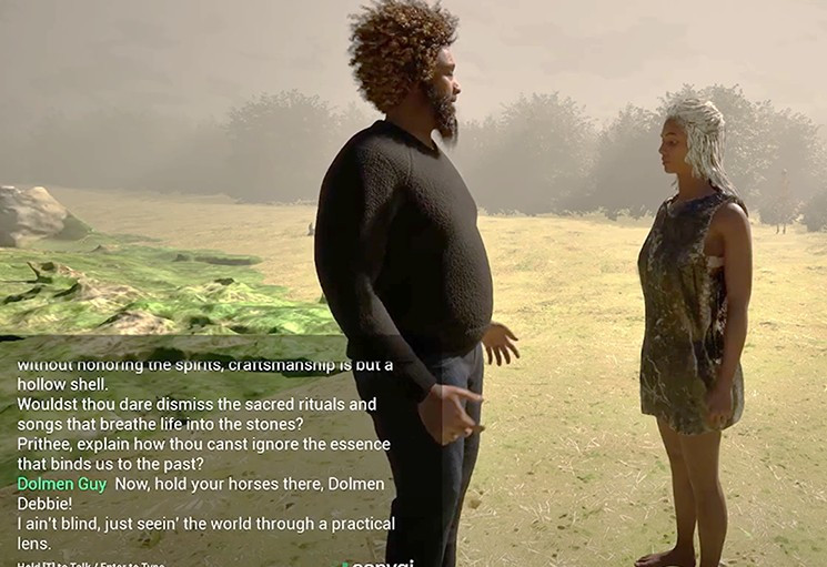 Người chơi có thể đặt câu hỏi cho cả nhà khảo cổ hiện đại lẫn một phụ nữ thời tiền sử để hiểu rõ hơn về đời sống cổ xưa.