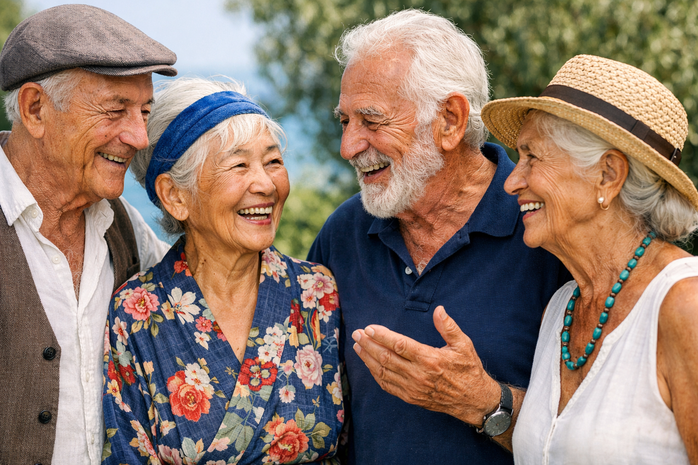 Người dân ở các "vùng xanh" sống thọ và khỏe mạnh hơn hẳn những nơi khác trên thế giới - Minh họa AI: Thu Anh