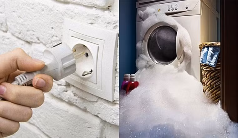 Máy giặt, máy sấy và máy rửa chén là những thiết bị dễ gây hỏa hoạn nếu không rút điện.
