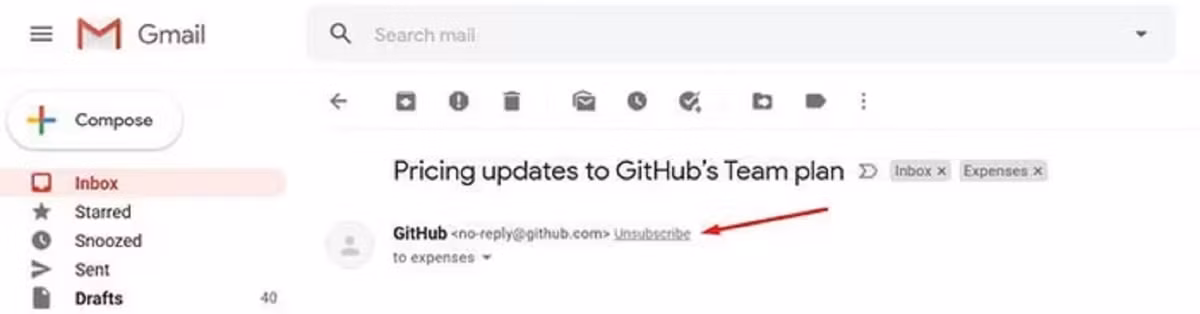 Cách an toàn nhất là sử dụng nút "Hủy đăng ký" do Gmail hoặc Outlook tích hợp phía trên email.