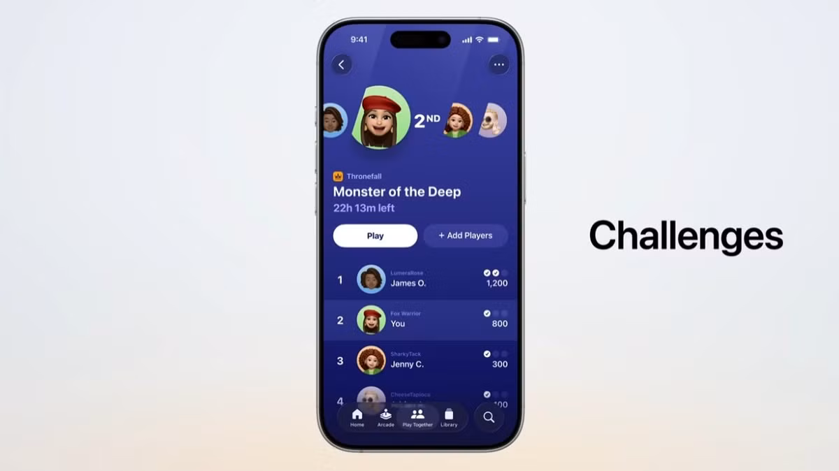 Tính năng “Chơi cùng nhau” giúp mời bạn bè, so sánh điểm số và đưa ra thử thách ngay cả với game chơi đơn.