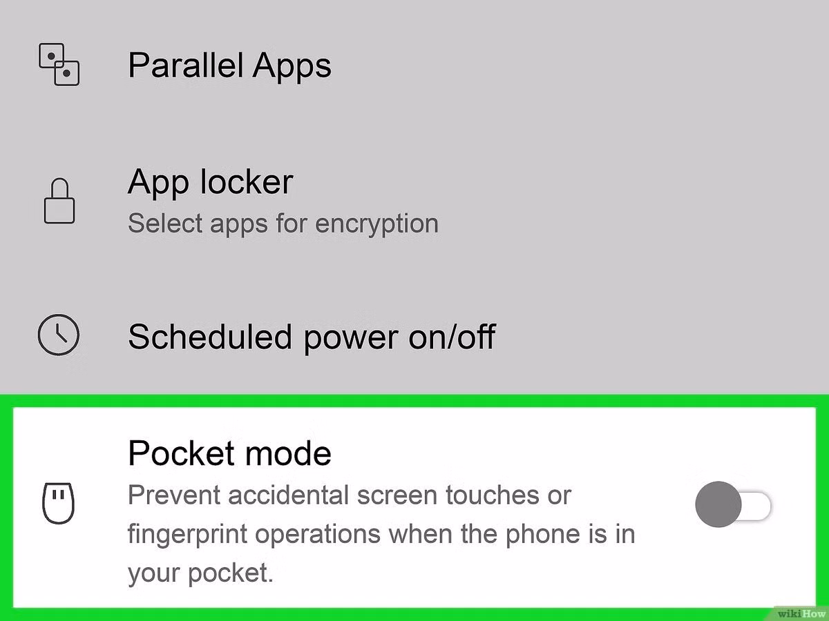 Một số máy Android có chế độ “Pocket Mode” giúp khóa cảm ứng khi phát hiện thiết bị nằm trong túi.