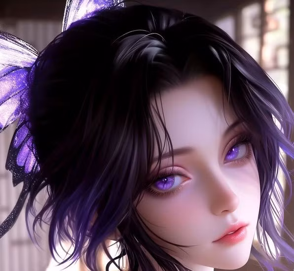 Từng chi tiết như ánh mắt mơ màng, nụ cười gượng gạo hay dải tóc tím phất phơ đều gợi nhớ đến những ký ức buồn của cô.