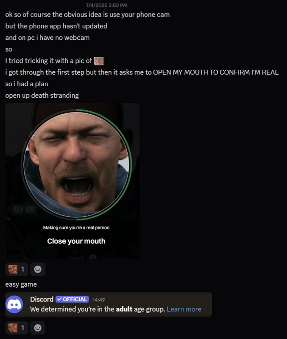 Nhân vật chỉ cần biết cử động miệng là hệ thống xác minh tự động vẫn nhận diện thành công.