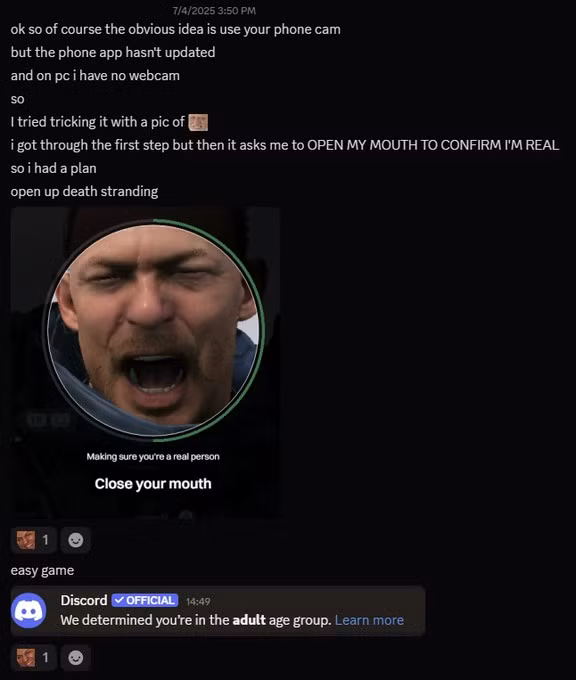 Nhân vật chỉ cần biết cử động miệng là hệ thống xác minh tự động vẫn nhận diện thành công.