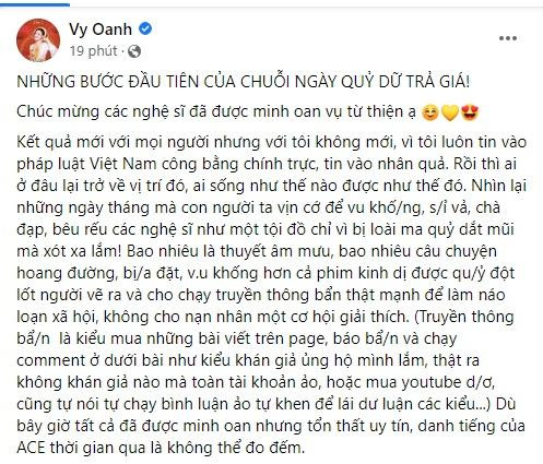 Dàn sao được minh oan, Vy Oanh mắng CEO "loài quỷ dữ" - Hình 4 Dan sao duoc minh oan, Vy Oanh mang CEO