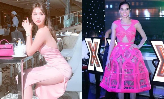 Ngọc Trinh diện màu hồng sang chảnh hết nấc, Hà Hồ như "đèn lồng di động"