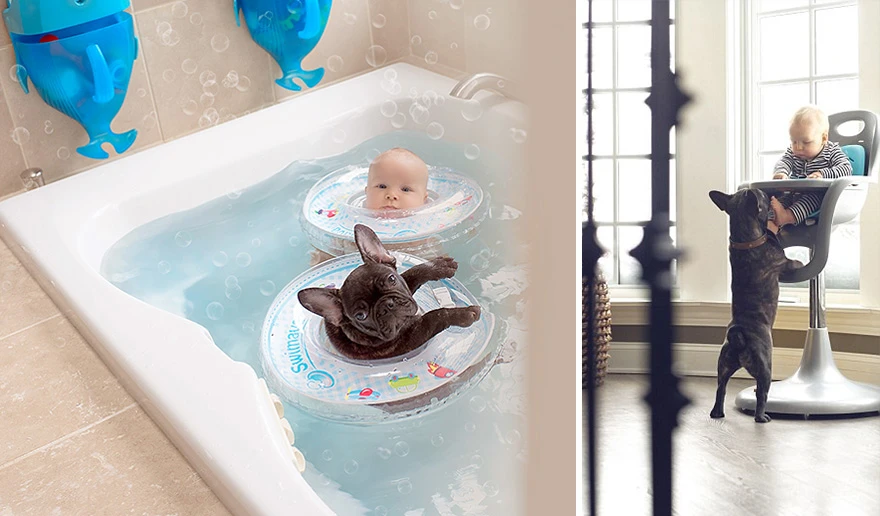 Ảnh bé và cún cưng yêu nhau dễ thương không chịu nổi