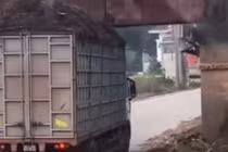 Dân gửi hình ảnh vi phạm, tài xế chở quá khổ bị CSGT xử phạt 