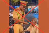 Dựng ảnh AI cụ ông bị CSGT thổi nồng độ cồn, thanh niên bị xử phạt