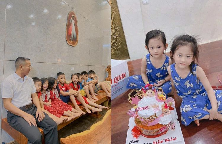 Được biết, ông Thịnh là người cực kỳ nghiêm khắc trong cách dạy con. Ông luôn dạy các con yêu thương, đùm bọc, giúp đỡ lẫn nhau. Chính vì thế mà dù nhà đông con nhưng các con của ông Thịnh rất nề nếp, quy củ, đoàn kết. nahf-16-dua-con-7.jpg