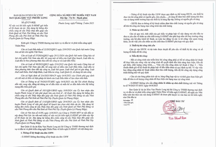 Văn bản trả lời của Chủ đầu tư. Nguồn MSC 11-2342.jpg