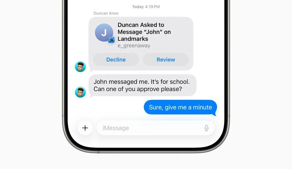 iOS 26 siết chặt an toàn, trẻ em phải xin phép mới được nhắn tin