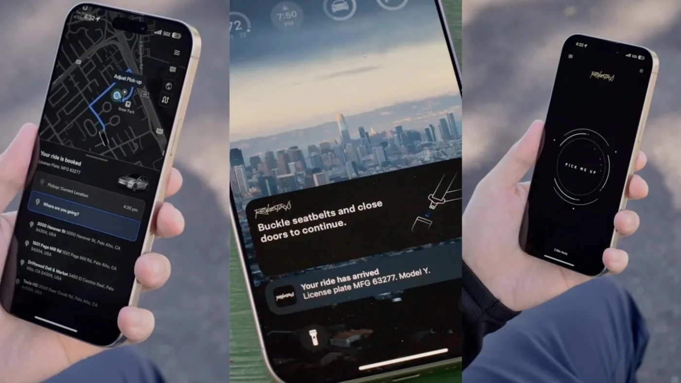 Ứng dụng gọi taxi tự lái của Elon Musk gây sốt vì quá lạ