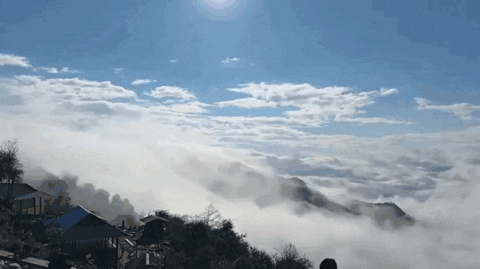 Thác mây cuộn trào trên đỉnh Tà Xùa, khoảnh khắc khiến du khách 'nín thở'