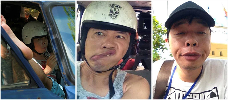 Hình ảnh không thể nhịn cười của Thái Hòa trên trường quay