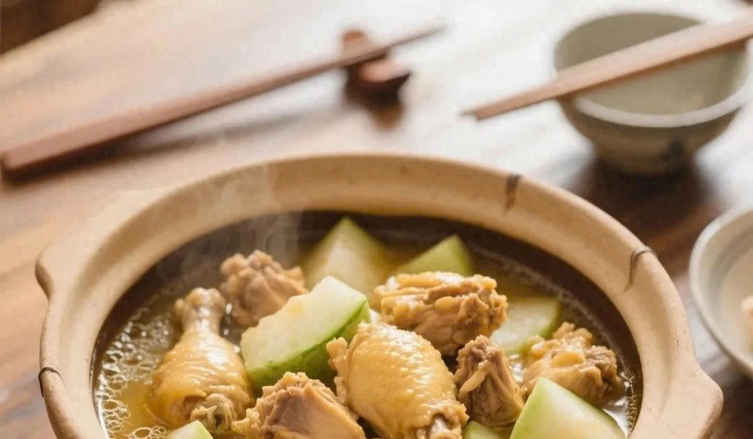 Giải nhiệt ngày hanh hao bằng bát canh bí đao đùi gà