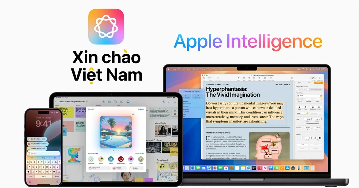 Apple Intelligence đã có tiếng Việt, không hỗ trợ iPhone 15 trở xuống