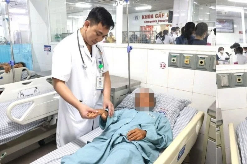 Sơ cứu kịp thời vẫn bị hoại tử toàn bộ bàn tay do rắn cắn