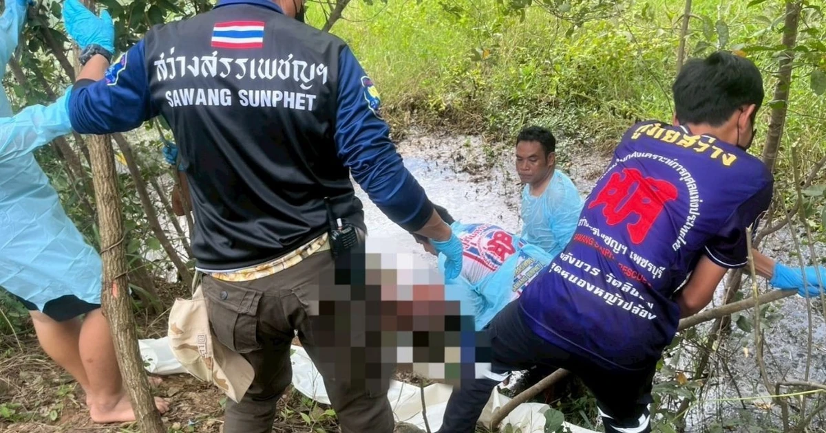 Phát hiện thi thể nữ giới bị trói vào khúc gỗ trong ao nước