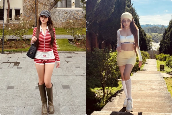 Huyền Baby gây sốt với vòng eo phẳng lì, phong cách sang chảnh ở Đà Lạt