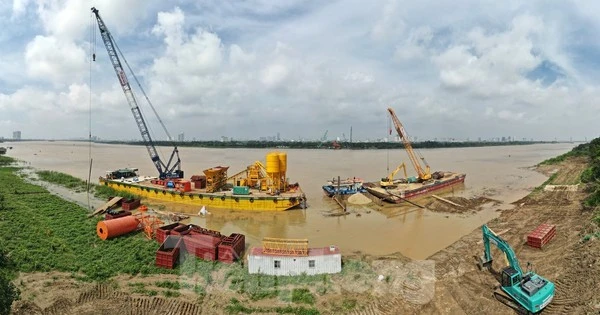 View - Công trường xây dựng cầu Tứ Liên sau 1 tháng thi công | Báo Tri thức và Cuộc sống - TIN TỨC PHỔ BIẾN KIẾN THỨC 24H