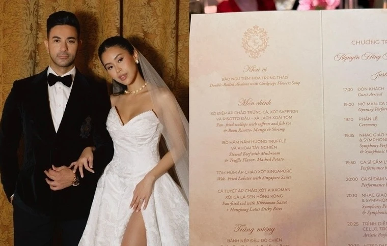 Thực đơn đắt đỏ trong đám cưới xa xỉ của Tiên Nguyễn