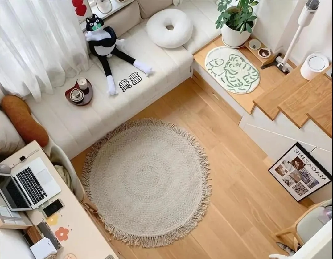 Bên trong căn hộ 14m² tiện nghi, có tới 2 phòng khách