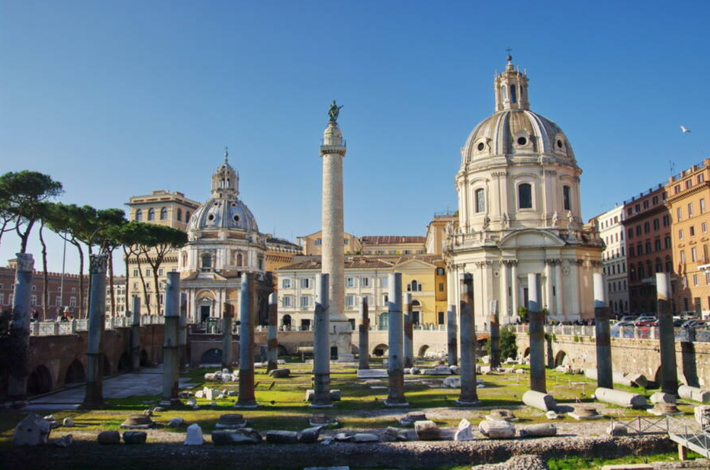 Porticus Trisigmentata, ở Rome, Ý, là một khu vực dãy cột hoành tráng với ba lối đi và các cột đá cẩm thạch cao 12 mét. Ảnh: @Cơ quan Cổ Vật Via Alessandrina.