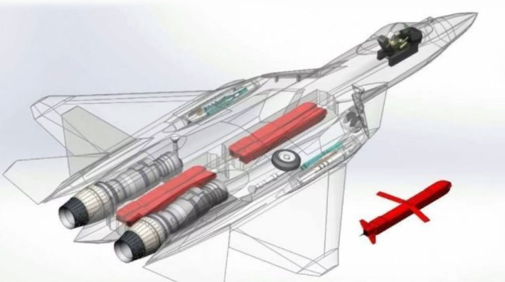 Bên cạnh tên lửa Kh-69, quân đội Nga đang thử nghiệm một loại vũ khí dẫn đường mới - có khả năng là sự kết hợp giữa máy bay không người lái và tên lửa. Được một số nguồn tin công khai gọi là Su-71K, hệ thống này được cho là khó bị radar phát hiện hơn, và có khả năng thực hiện các động tác né tránh sắc bén hơn. Ảnh: @ National Security Journal.