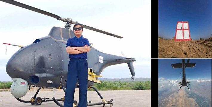 Và mới đây, công ty này cũng thông báo rằng, một người phụ nữ tên là Cheng Sijia điều khiển chiếc trực thăng không người lái đã hoàn thành thành công một cuộc thử nghiệm bắn tên lửa thật từ phương tiện này. Ảnh: @Tengden Technology.