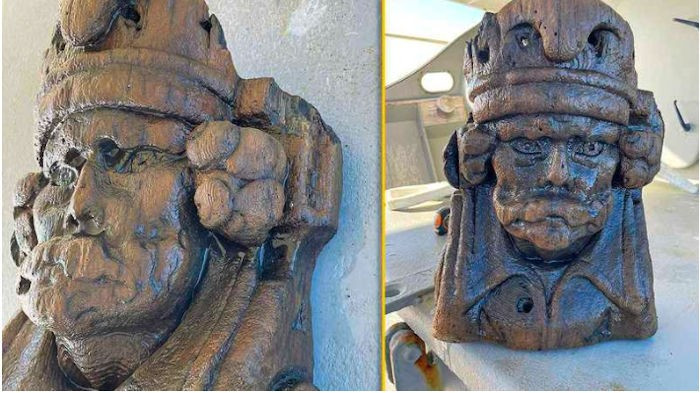 Sau đó, các chuyên gia đến từ Bảo tàng Scheepvaartmuseum Amsterdam của Hà Lan tiến hành thăm dò, phân tích khảo cổ học chuyên sâu về bức tượng gỗ. Ảnh: @Victor Ayal.