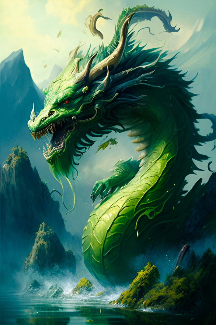 4. Thanh Long: Thần thú phương Đông tối cao: Vị thần long cuối cùng là Thanh Long, một trong Tứ Tượng và Tứ Thánh Thú quan trọng bậc nhất trong văn hóa truyền thống, đại diện cho phương Đông và mùa Xuân.
