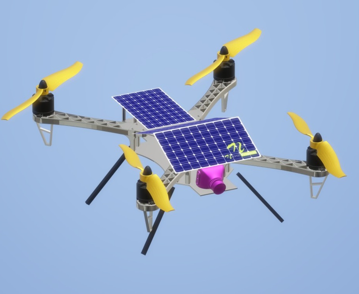 Nó có thể là một UAV nguyên mẫu hoặc dự án tự chế mới nhằm kéo dài thời gian hoạt động bằng năng lượng mặt trời. Ảnh: @ Nevon Projects.