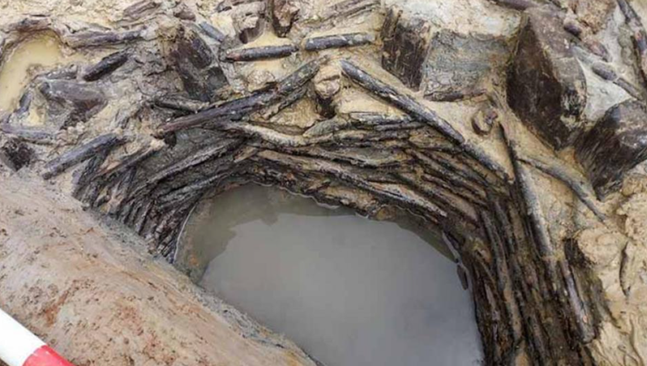 Theo phỏng đoán ban đầu của Nhóm Khảo cổ học Oxford Archaeology, giếng nước này cùng các hiện vật tìm thấy trong lòng giếng cho thấy, chúng có thể là dấu vết hoạt động của một khu định cư vào thời đại đồ đồng. Ảnh: Oxford Archaeology.