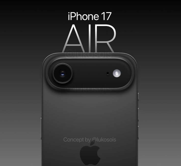 Trong khi đó, iPhone 17 Air được đồn đoán là có độ mỏng dưới 6 mm, sẽ ra mắt vào tháng 9 năm 2025. Với khả năng tối ưu hóa pin nhờ AI của iOS 19 và tích hợp chip A19 mới, sản phẩm này có thể thách thức ngôi vương của S25 Edge về độ mỏng và thời lượng pin. Ảnh: @lukosois..