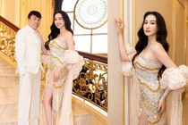Hoa khôi Đoàn Hồng Trang đẹp hút mắt với trang phục Tommy Nguyễn