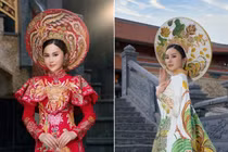 Lê Tuyền đẹp lộng lẫy với áo dài của NTK Tommy Nguyễn