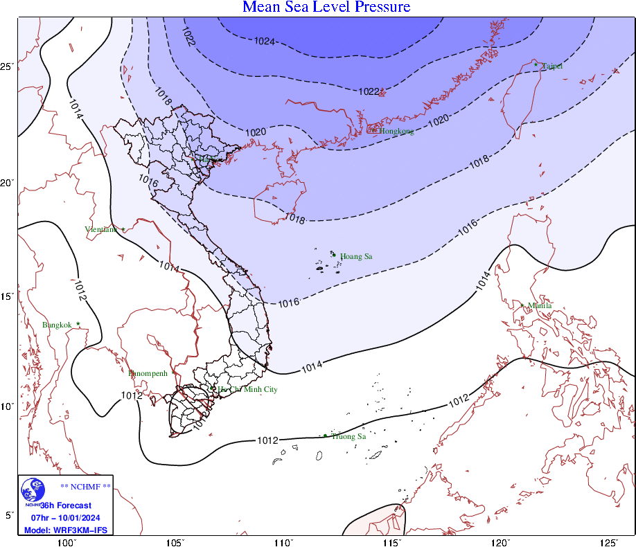 Thoi tiet ngay 10/1: Khong khi lanh ve, mien Bac chuyen mua ret