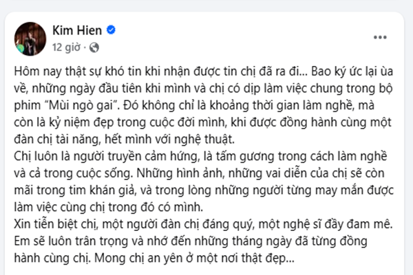 Chia sẻ của Kim Hiền. Ảnh chụp màn hình. kimhien1.png