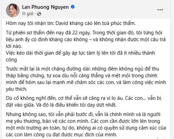 Chia sẻ của Lan Phương. Ảnh: FB Lan Phương. lanphuong1.png