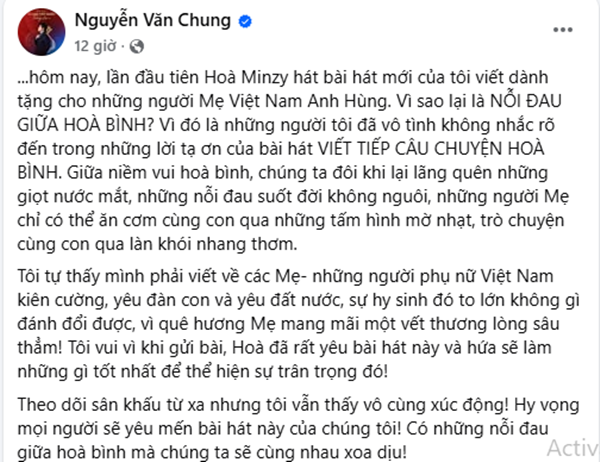 Chia sẻ của Nguyễn Văn Chung. Ảnh chụp màn hình. chung.png
